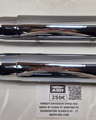 GRUPPO SILENZIATORE SCARICO CROMATO ORIGINALE HARL