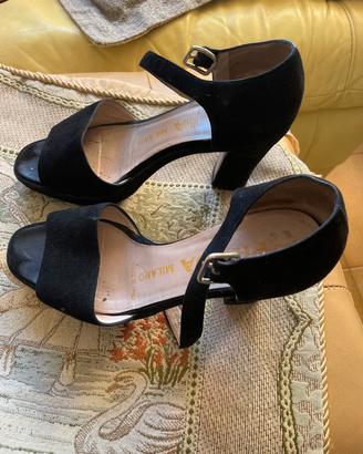 Prada decolté misura 35 camoscio neto