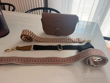 Borsa in vera pelle cuoio/marrone