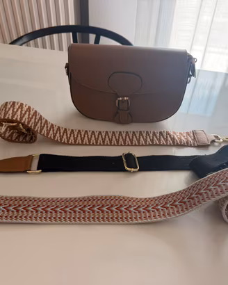 Borsa in vera pelle cuoio/marrone