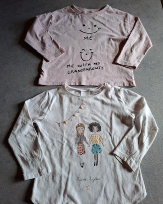 Set 2 pezzi top maniche lunghe Zara 2-3 anni nuovi
