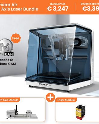 Nuova Carvera Air Makera CNC + Laser + 4 asse