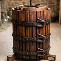 Torchio antico per uva/vinaccia in legno e ferro 