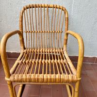 Sedia bambino in vimini vintage anni 70