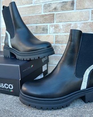 STIVALETTI BIKER DONNA IGI&CO NERE N.39 NUOVE SCAT
