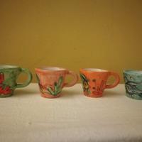 4 tazze decorate a mano ceramica Amalfi