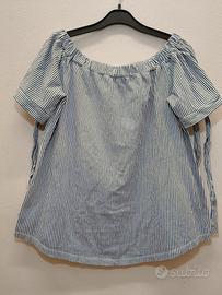 🩵 T-shirt donna spalline a righe tg. S/M 🩵