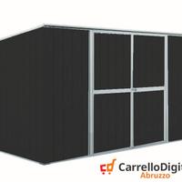 Casetta giardino in Acciaio 345x186cm - 6mq nero