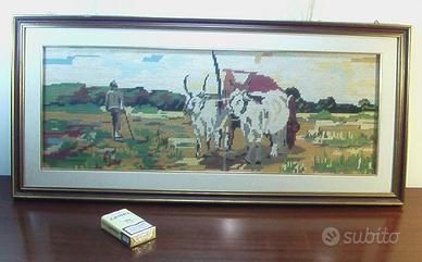 QUADRO RICAMO PUNTO CROCE FATTO A MANO G. Fattori