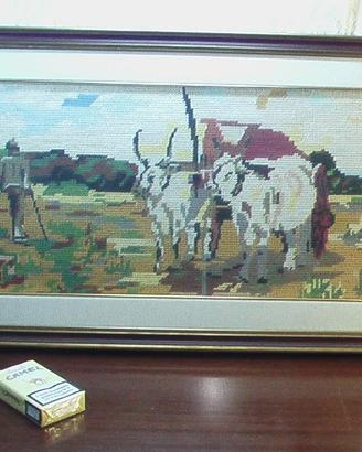 QUADRO RICAMO PUNTO CROCE FATTO A MANO G. Fattori