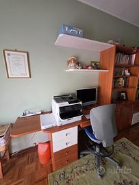 Scrivania + libreria + mensole lunghe