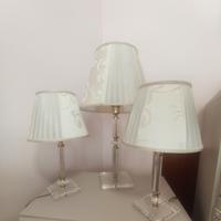 Tris di lumi Cristallo con Paralume Decorato