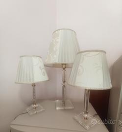 Tris di lumi Cristallo con Paralume Decorato