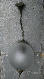 Lampade a soffitto sfere vetro lavorato coppia