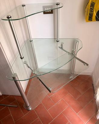 Scrivania angolare vetro temperato