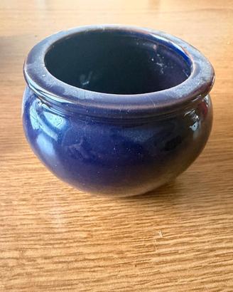 Vasetto ceramica smaltata blu/viola vintage
