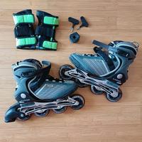 Pattini in linea n.40 e protezioni