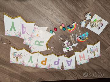 set compleanno Unicorno bambina 