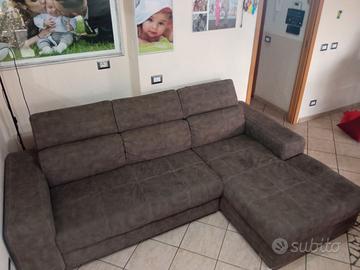Divano letto 3 posti angolare con penisola a destr