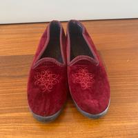 Pantofole bordeaux in velluto