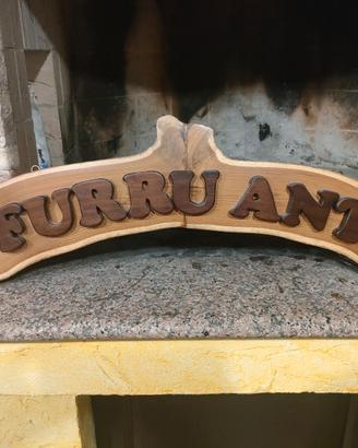 Insegna in legno per cucina rustica