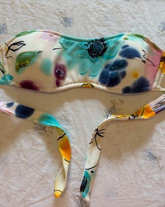 Bikini fascia fantasia fiori e paillettes OVS tg40