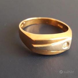 Anello uomo oro giallo e bianco