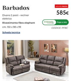 Divano reclinabile 2 posti