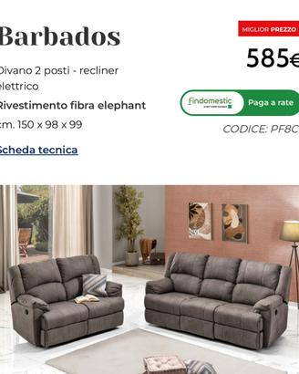 Divano reclinabile 2 posti