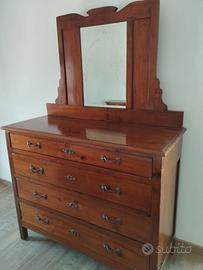 Cassettone con specchio legno massello