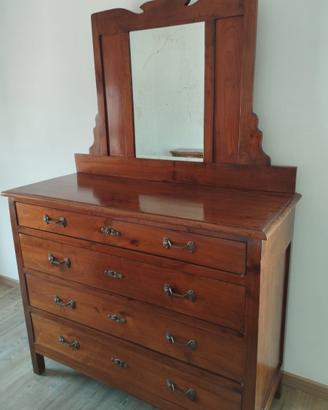 Cassettone con specchio legno massello