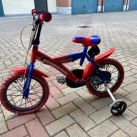 Bicicletta Spiderman per bambino con rotelle