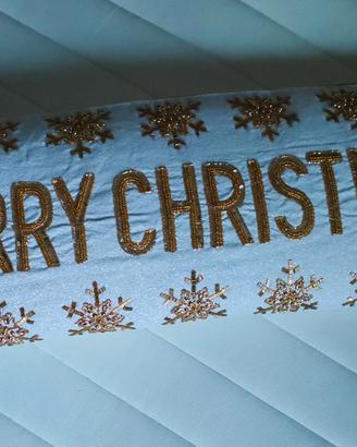 Cuscino Arredo decorato scritta Merry Christmas