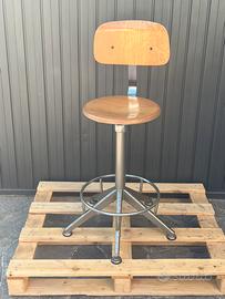 Sgabello Tecnico Industriale Vintage Anni '60/70
