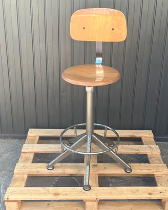 Sgabello Tecnico Industriale Vintage Anni '60/70