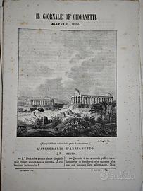 1842 Napoli Giornale de' Giovanetti Templi Paestum