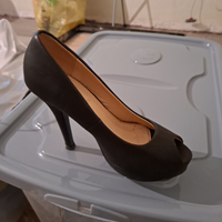 Scarpe nere, tacco alto con plateau misura 36