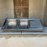 Lavello cucina acciaio inox doppio e gocciolatoio