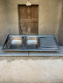 Lavello cucina acciaio inox doppio e gocciolatoio