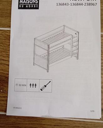 Letto a castello bianco nuovo imballato