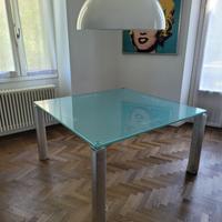 tavolo cristallo gambe acciaio Presotto