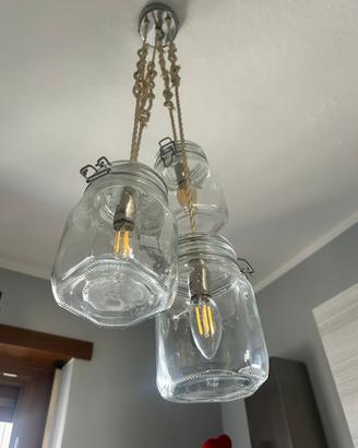 Lampadario a barattoli