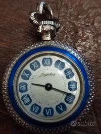 Antico orologio da tasca in argento con miniatura