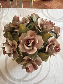 Mazzo di fiori ceramica artistica
