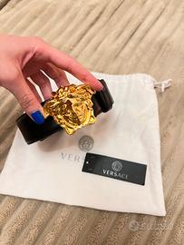 Cintura nera in vera pelle 4cm la medusa Versace