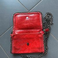 Borsa vera pelle rossa con catena