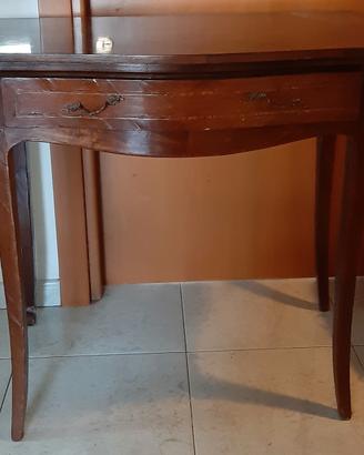 Tavolino Consolle in mogano Fine 800 con cassetto