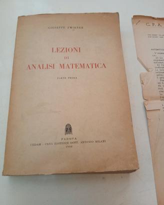 Libro vintage lezioni di analisi matematica Parte1