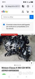 motore Mercedes classe b 180 Cod motore 651901 km 
