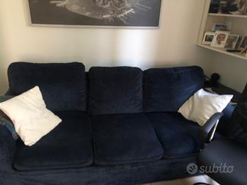 Divano 3 posti blu scuro – elegante, morbido